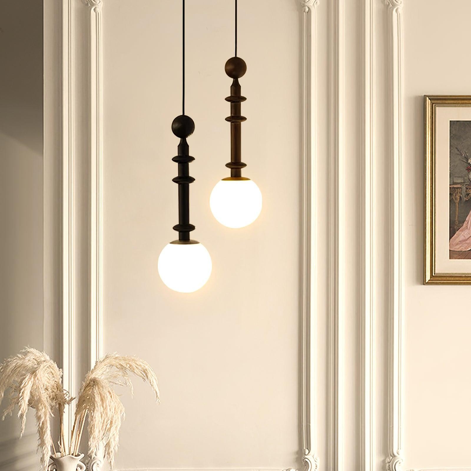 Eetkamer Houten Romeinse Kolom Hanglamp HL60