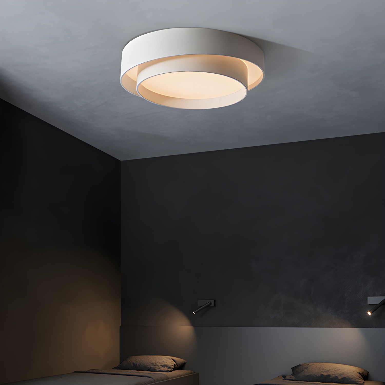 Dubbele ronde schijf Melody plafondlamp HL165