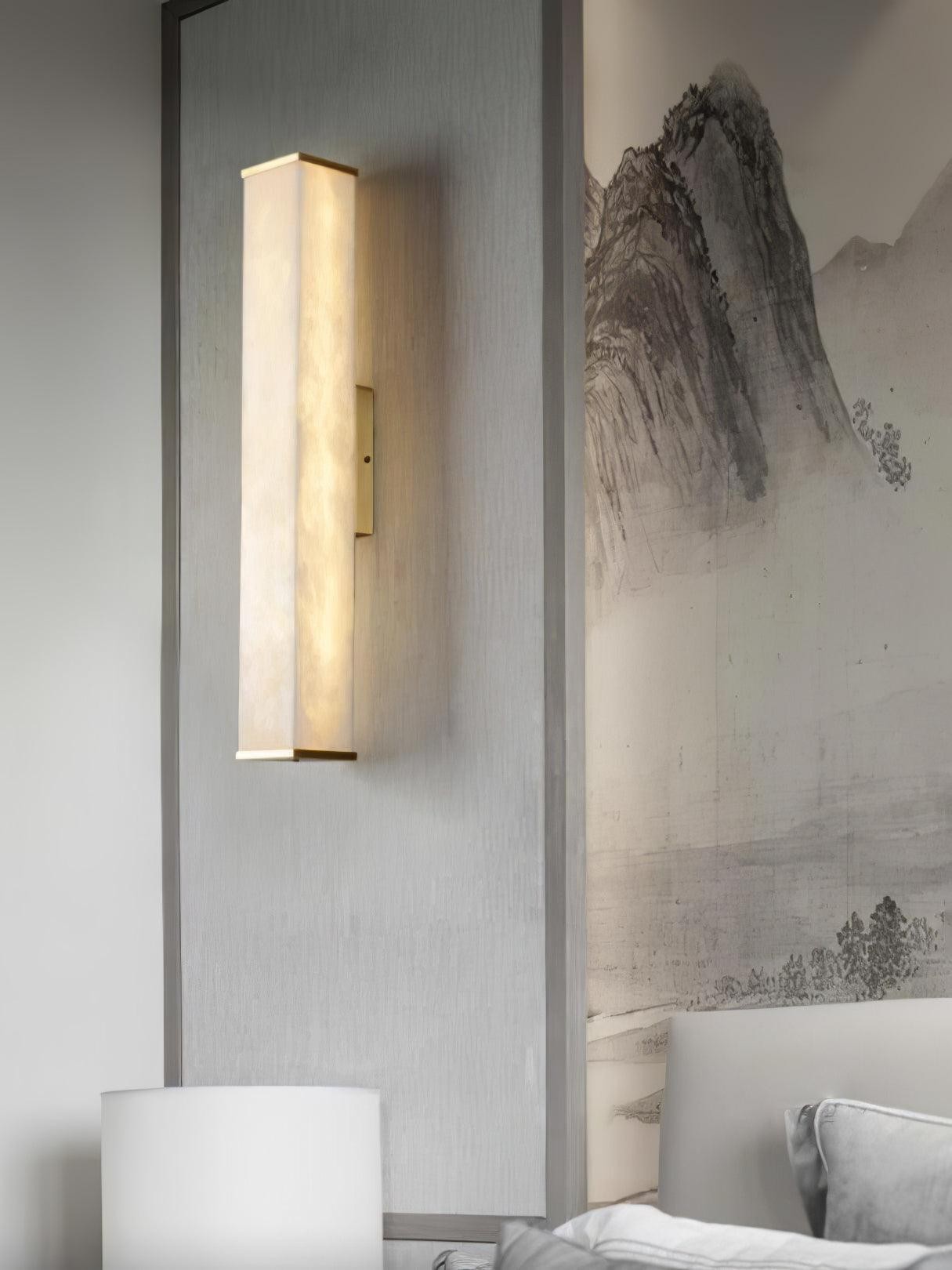 Kubusvormige albasten wandlamp HL2951