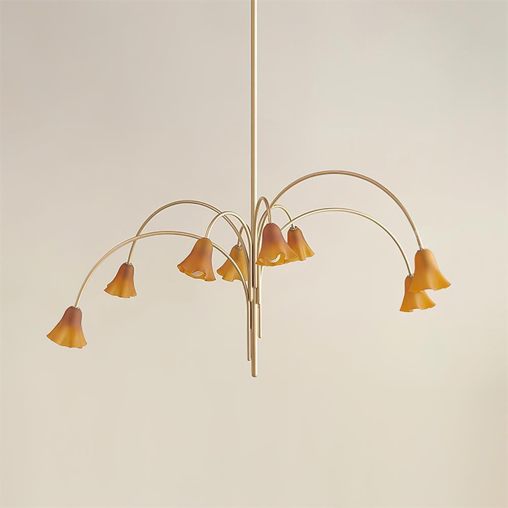 Bellina moderne romantische kroonluchter - botanisch lelie-ontwerp met glazen bloemen HL1642
