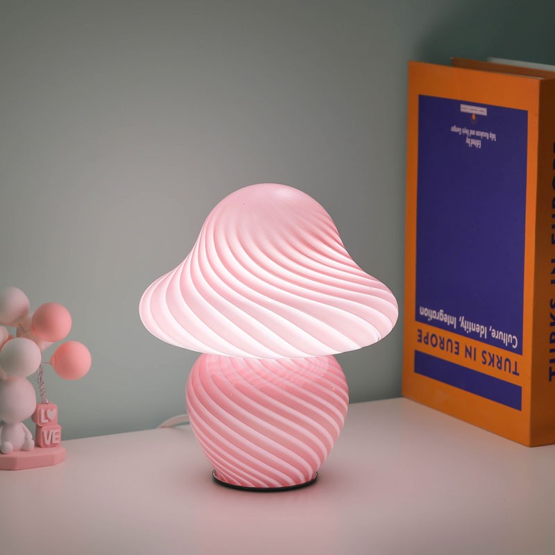 Mushroom LED Nachtlampjes Glazen Tafellamp HL25
