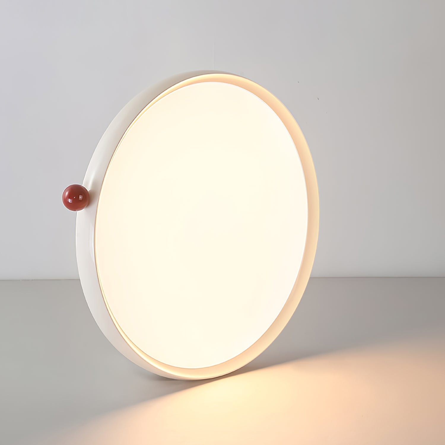 Minimalistische schijfvormige crèmekleurige ultradunne plafondlamp HL608