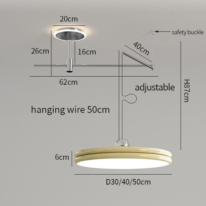 Vliegende schotel hanglamp met beweegbare arm HL1311