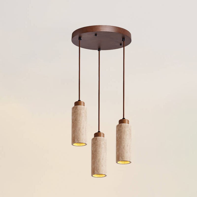 Wabi Sabi hanglamp van massief hout en steen HL971