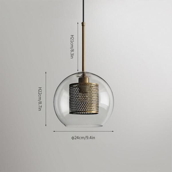 Vintage Glazen Hanglamp Industriele Woonkamer HL41