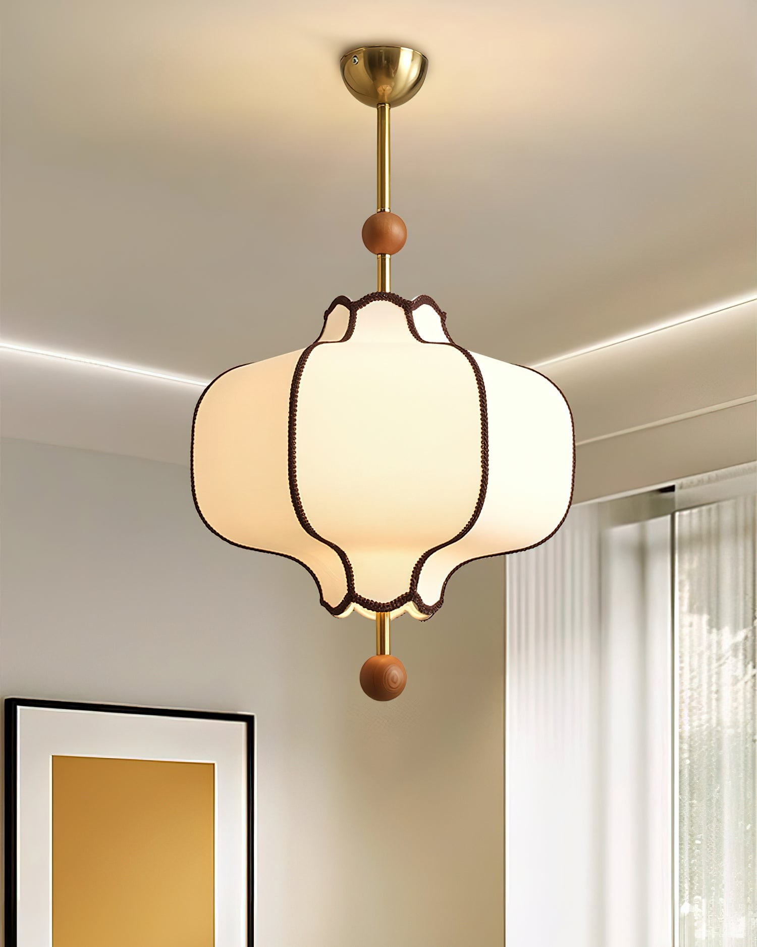 Vintage hanglamp van getextureerd textiel HL570