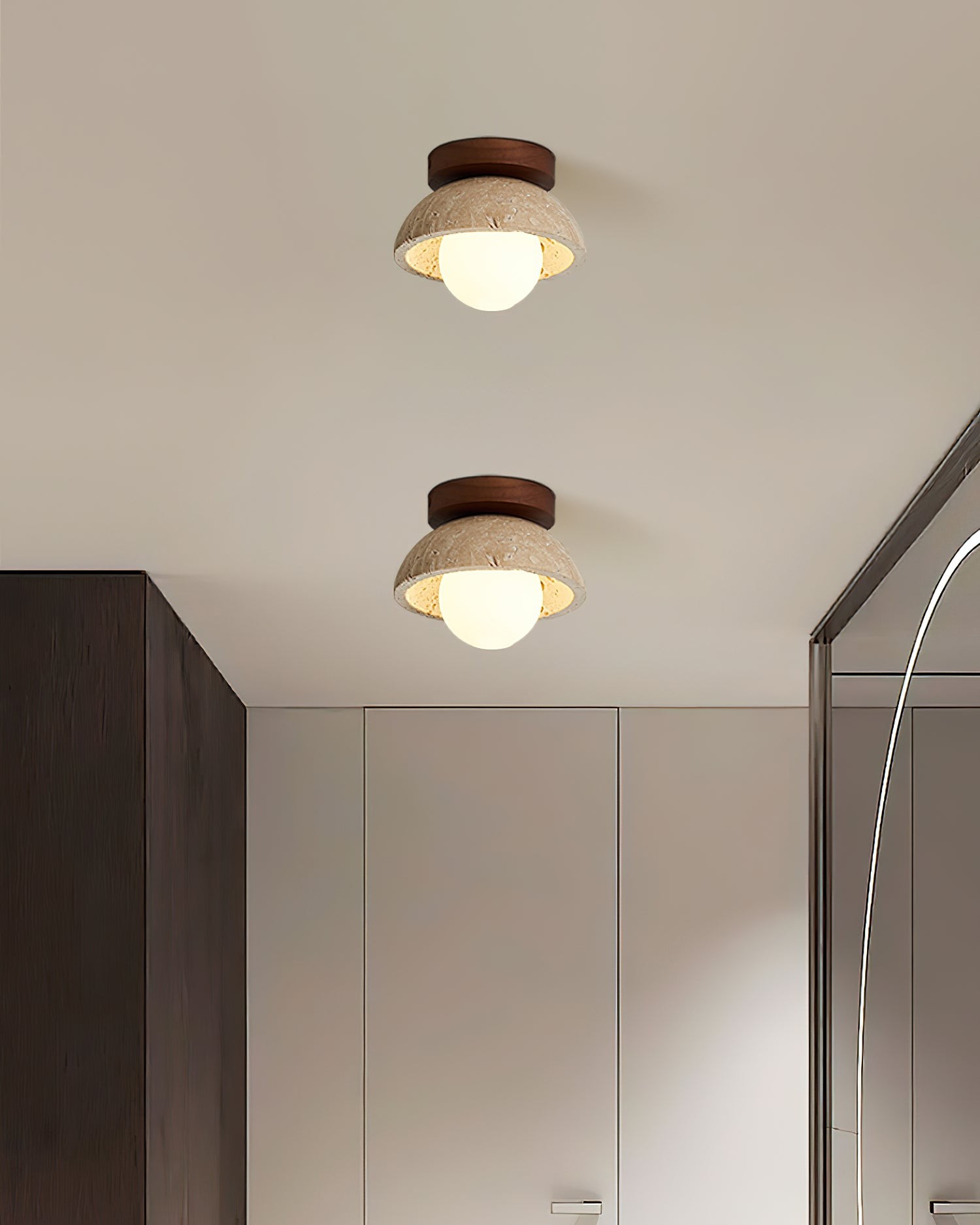 Wabi-Sabi-stijl Travertijn Plafondlamp HL817