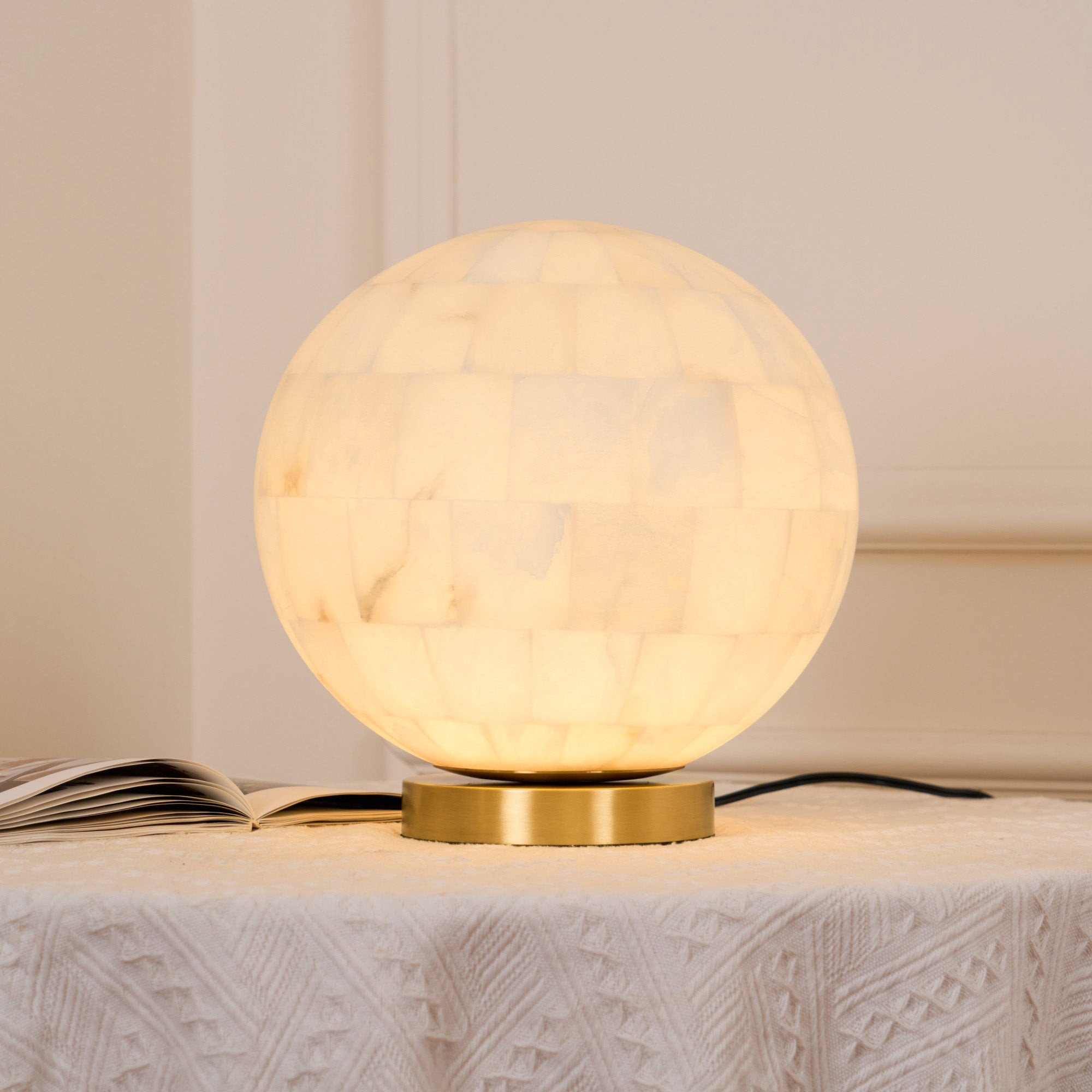 Tafellamp met alabasterbol HL2986