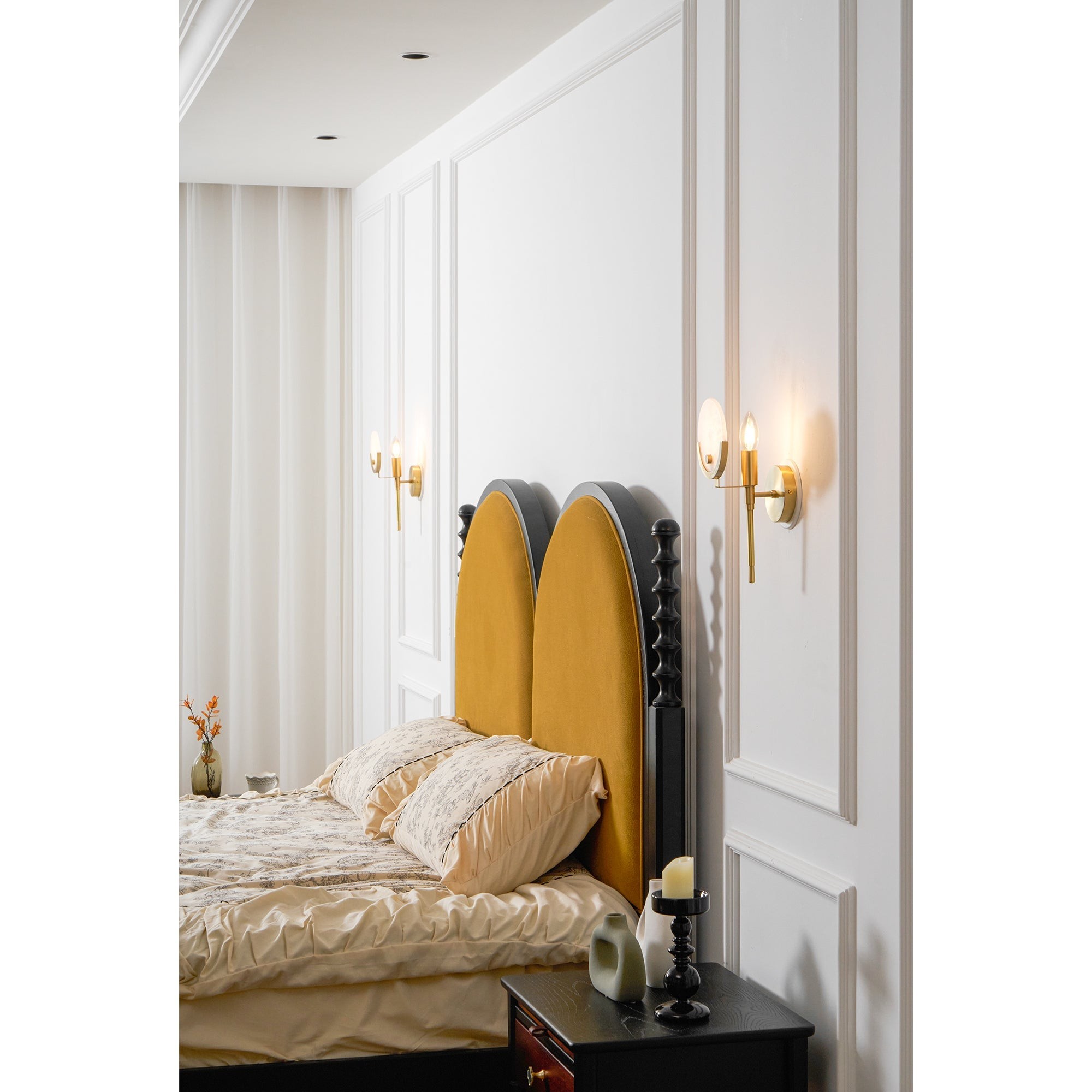 Ava messing alabaster wandlamp HL2941
