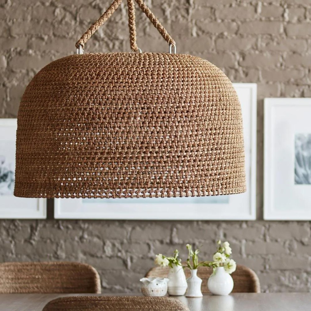 Hanglamp HL3383 van natuurlijk rotan met Japanse uitstraling
