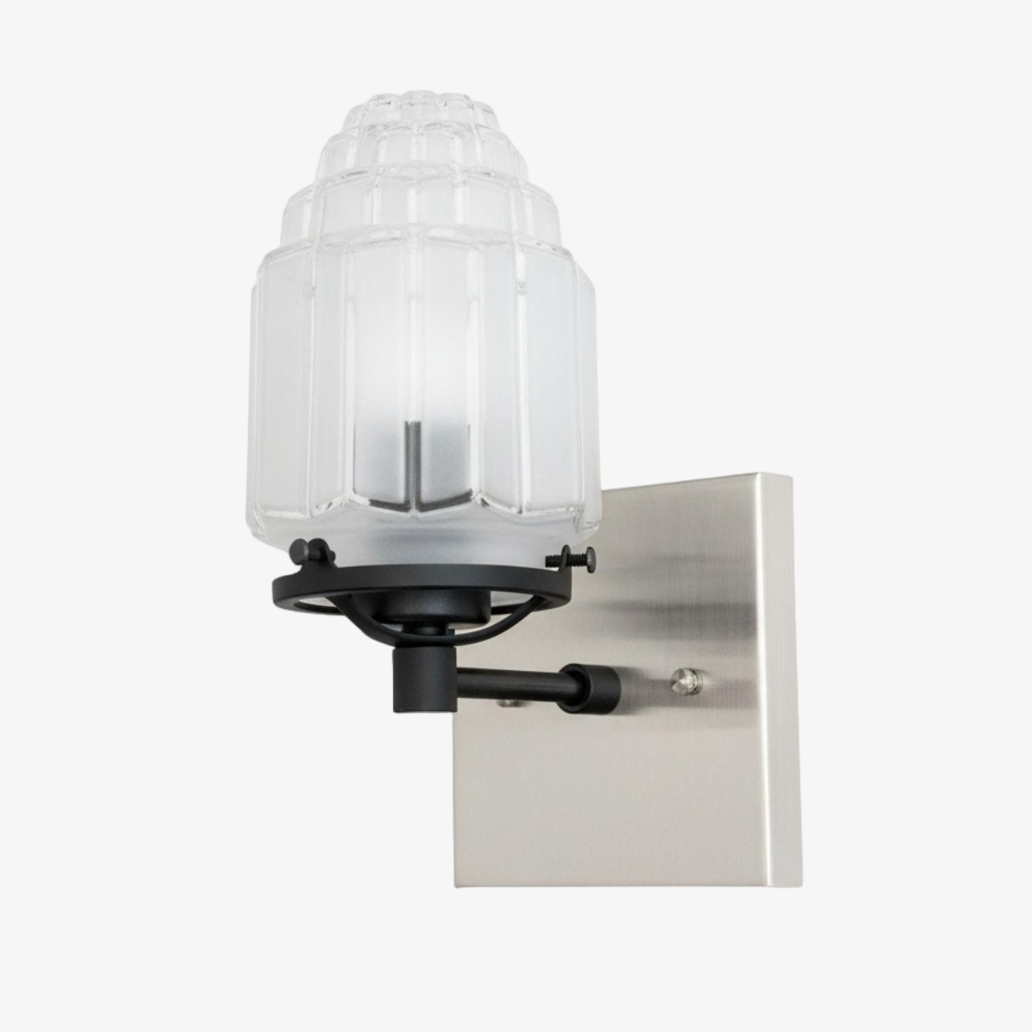 Tierlux Glazen Art Deco Wandlamp - Glazen Gematteerde Bollen met Wolkenkrabberbol HL1656