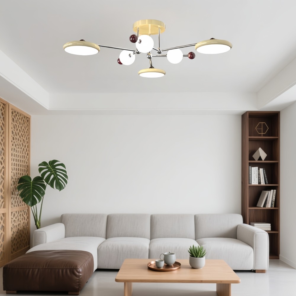 Nordic Sputnik Plafondlamp - Bauhaus Vertakte LED Schijflamp HL1326