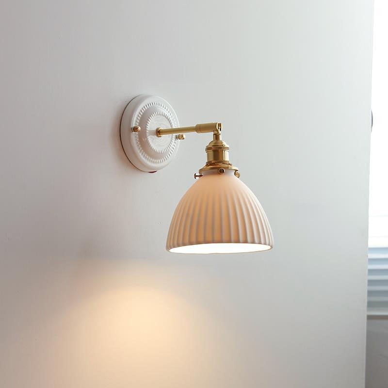 Vintage Japanse keramische messing wandlamp met 1 lamp HL1400