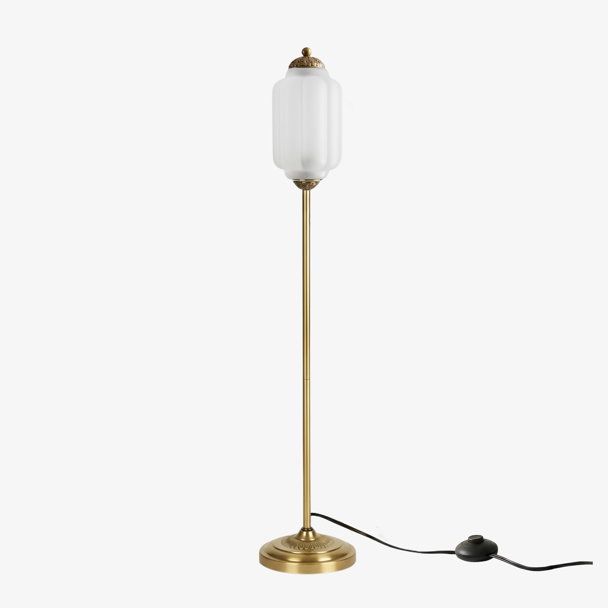 Eloise Vloerlamp van getextureerd glas in pompoenvorm - Organisch artistiek ontwerp en retrostijl voor de woonkamer HL2510