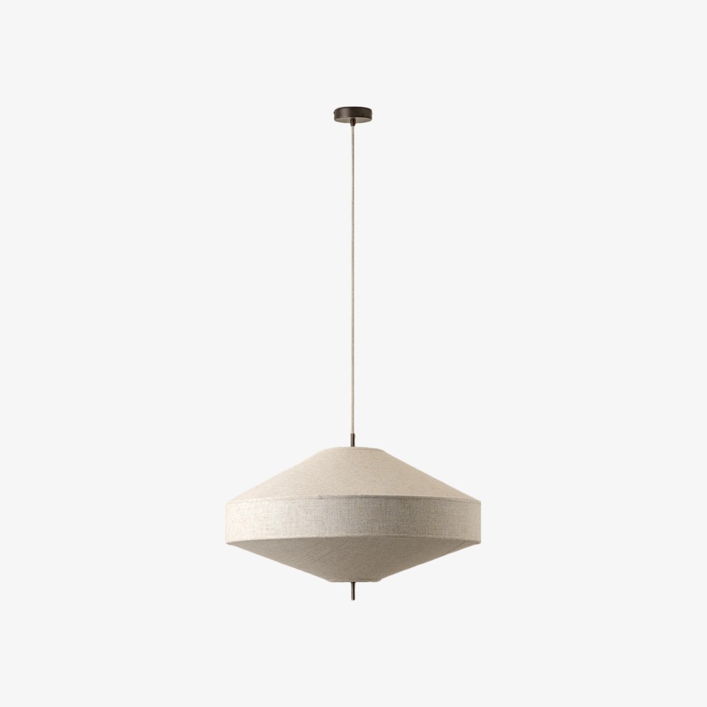Zalen hanglamp met gelaagd linnen - bronzen plafondlamp voor woon- en eetkamer HL1916