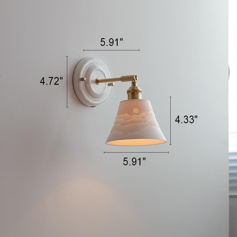 Vintage Japanse keramische messing wandlamp met 1 lamp HL1400