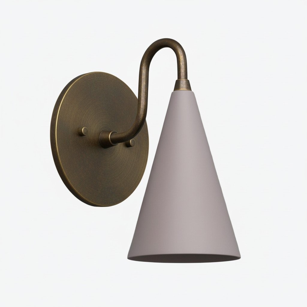 Curva metalen kegelvormige wandlamp - Vintage messing wandlamp voor hal of trappenhuis HL1967