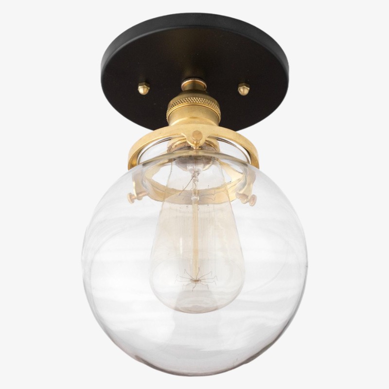 Glorica glazen retro bolvormige plafondlamp - Vintage industriële huisverlichting HL1731