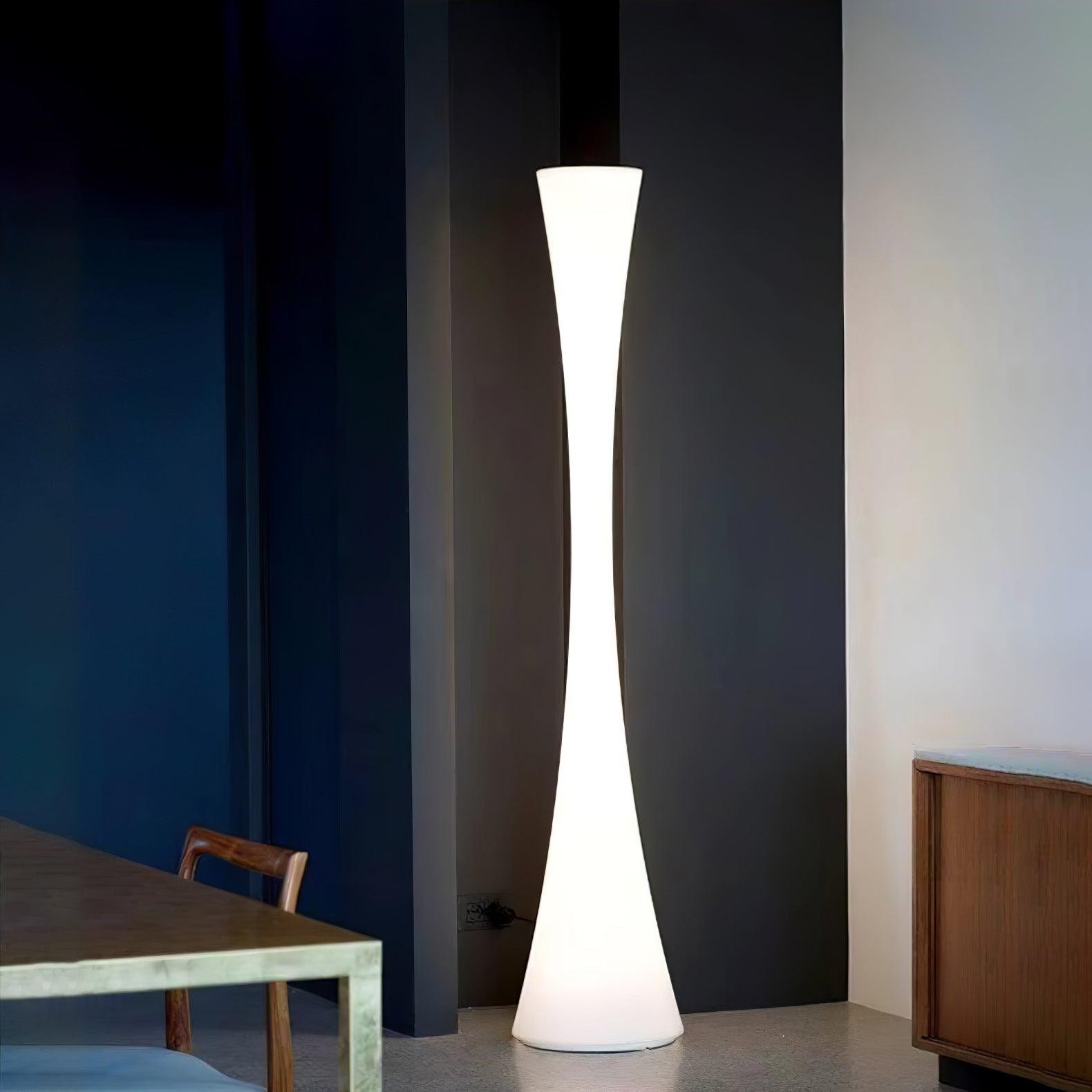 Romantische eenvoudige witte kolomvloerlamp HL997