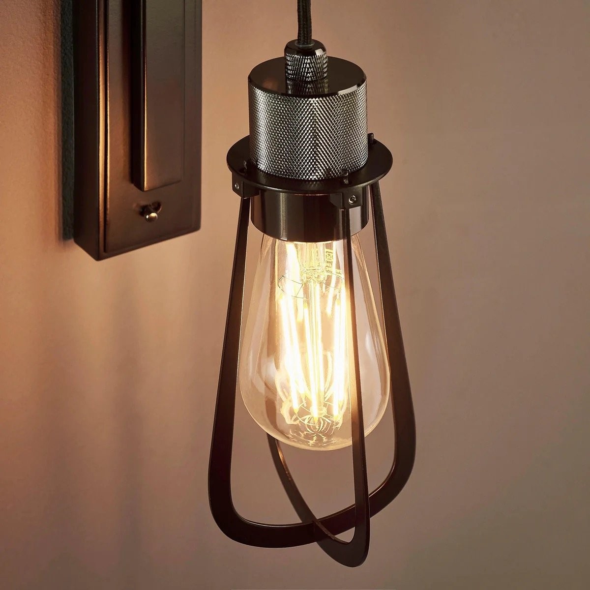 Readium Industriële metalen wandlamp - Moderne tuimelschakelaar voor woonkamer en studeerkamer HL2082