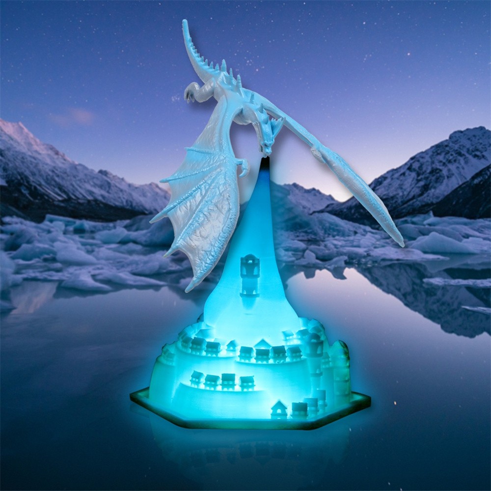 Creatieve 3D-geprinte vliegtuig vuurdraak tafellamp HL336