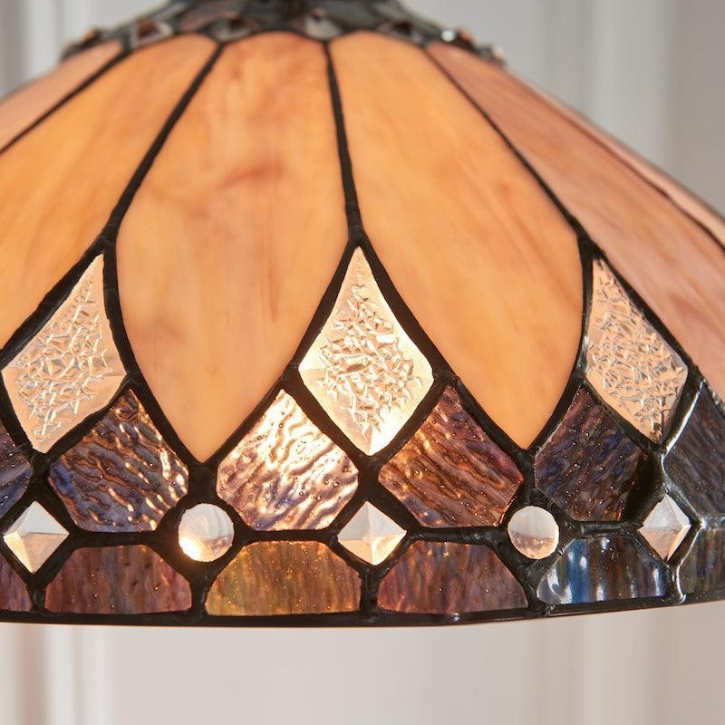 TF Brooklyn Hanglamp - Hanglamp met geometrisch glas-in-lood in art-decostijl voor eetkamers HL2105