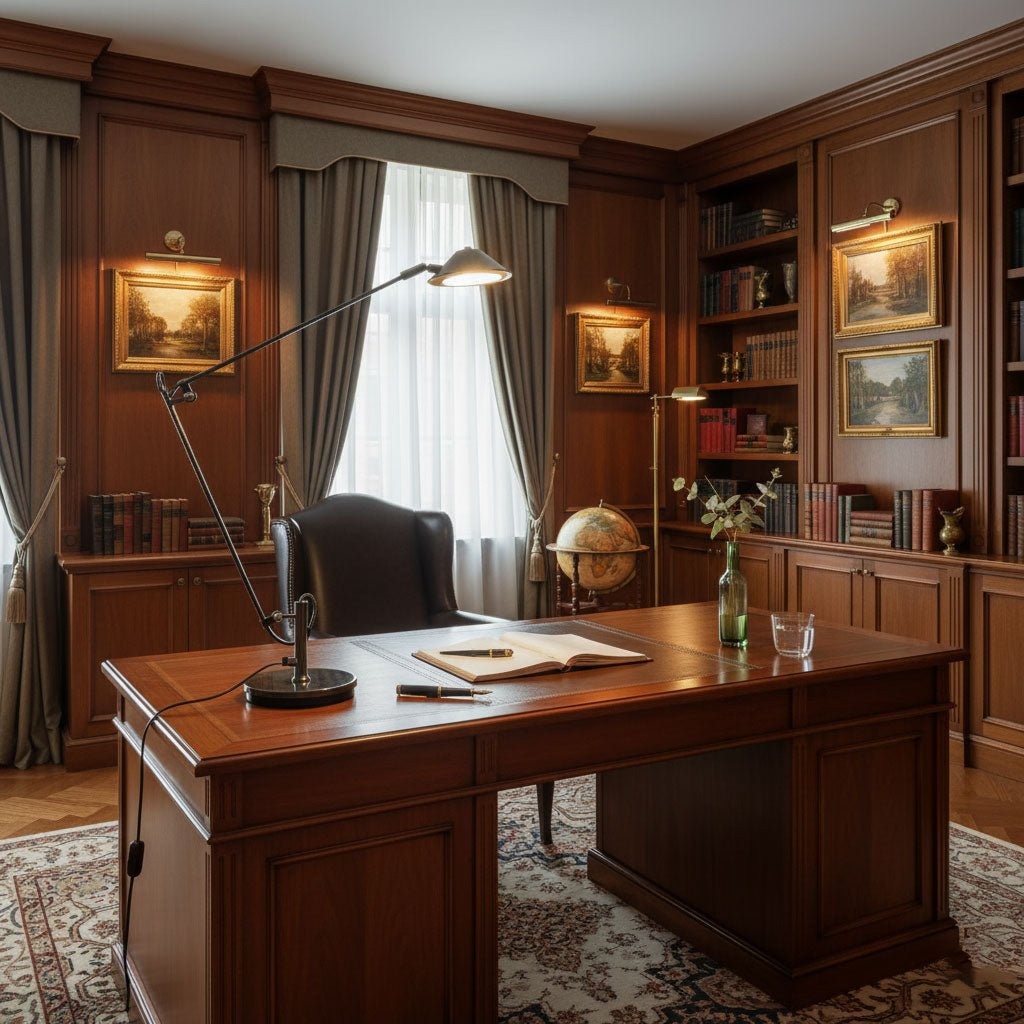 Verstelbare zwarte bureaulamp HL2925