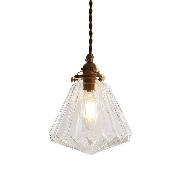 Antiek helder geribbeld glas Slaapkamer keuken hanglamp HL48