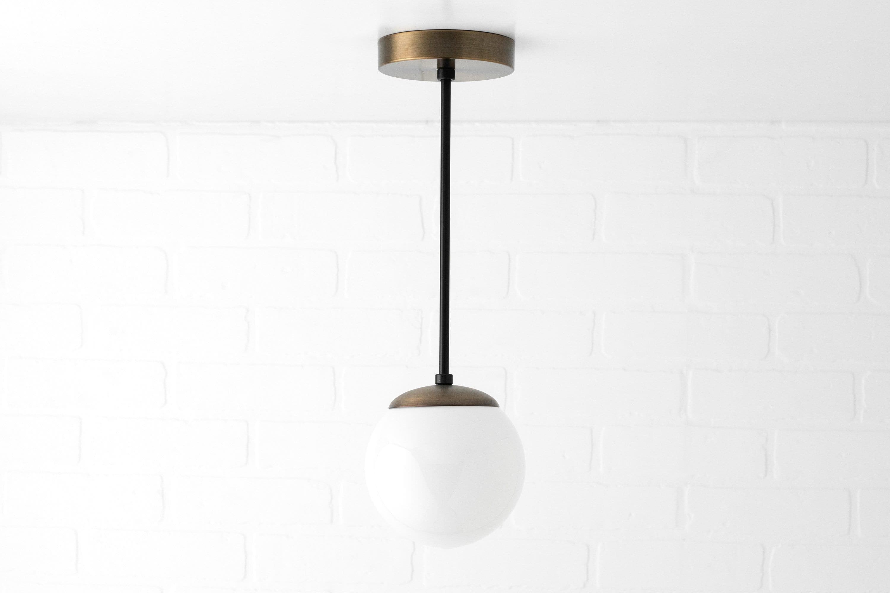 Glorica Glazen Witte Bolvormige Hanglamp - Mid-Century Modern Glazen Hanglamp HL1672