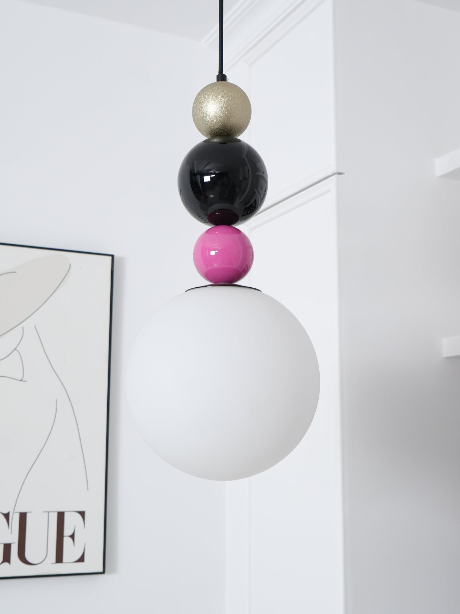 Ronde ballen stapelbare roze hanglamp HL761