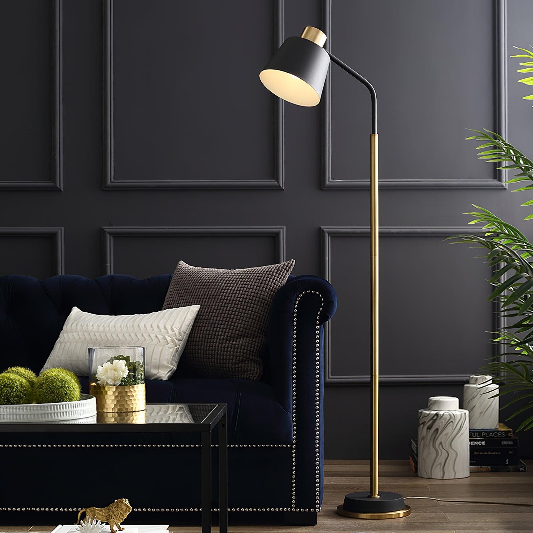 Moderne eenvoudige luxe metalen kleurblokkerende vloerlamp HL448