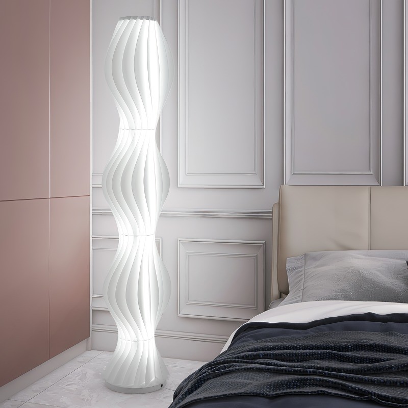 Vapor Vloerlamp Wit Gegolfd