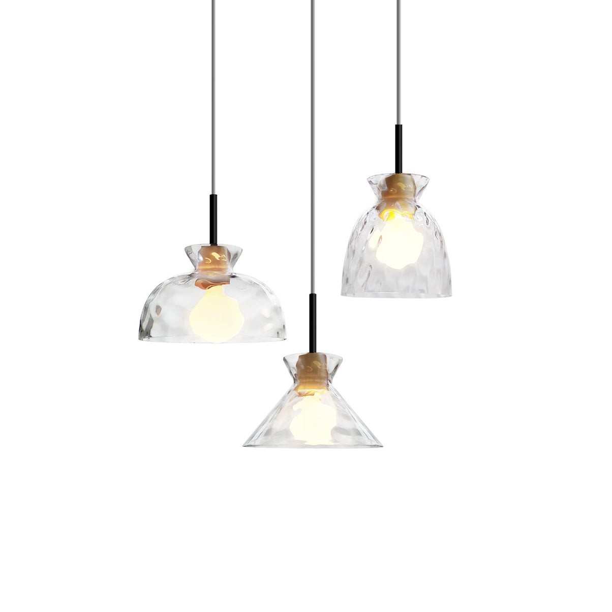 Moderne Water Ripple Transparante Glazen Hanglamp HL798