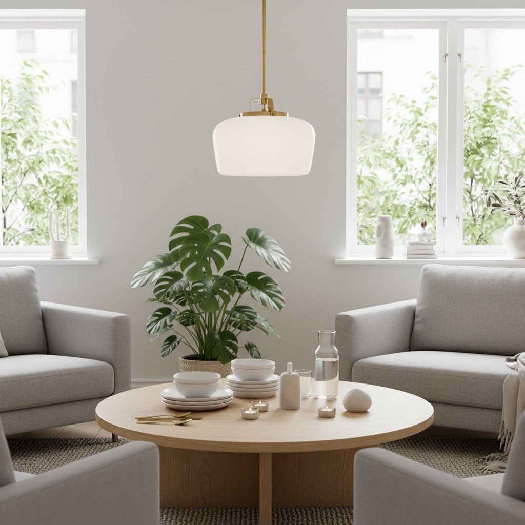 Lirra Opaalglazen Hanglamp - Moderne Verstelbare Metalen Hanglamp voor Keuken en Eetkamer HL1961