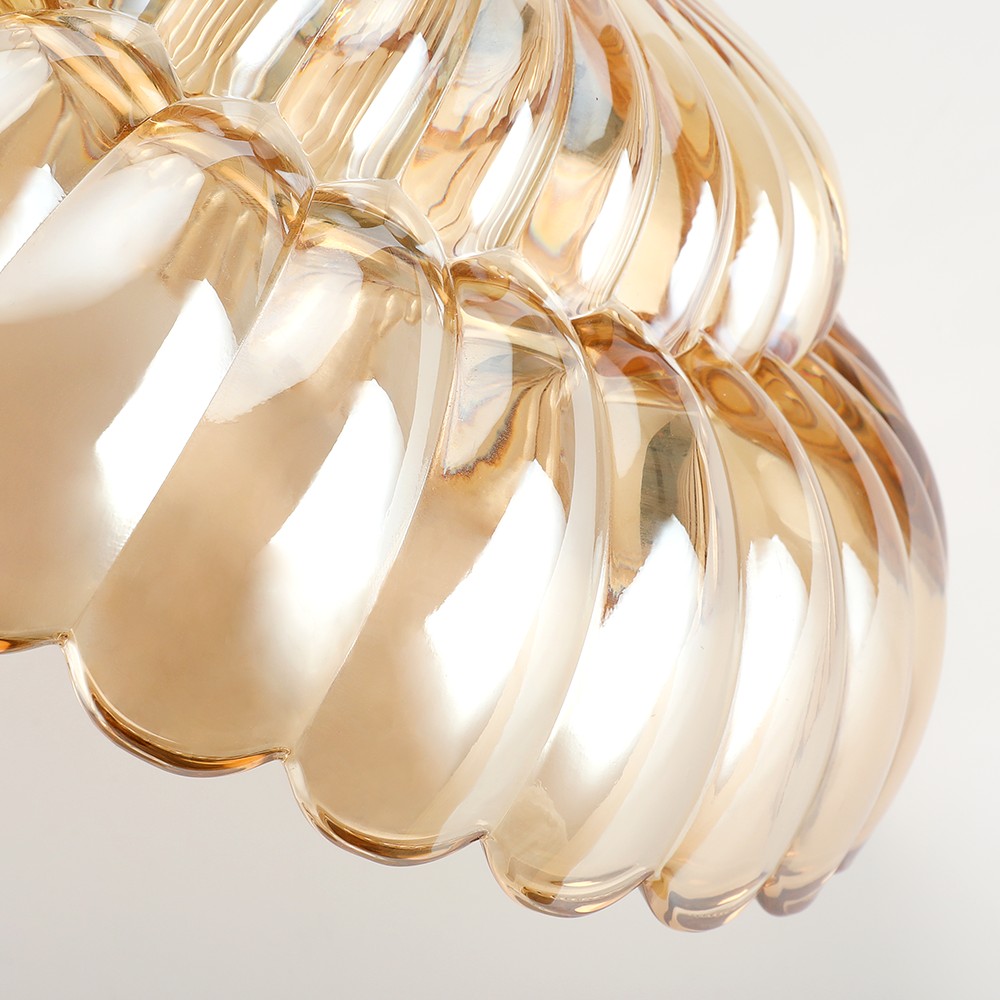 Semi-plafondlamp in parapluvorm, glazen lamp HL945