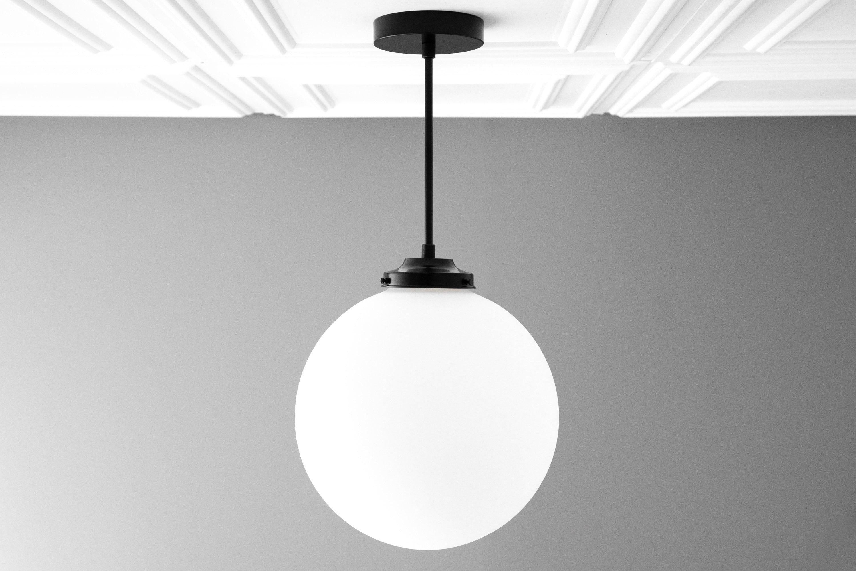 Glorica Glass 12 inch bolvormige plafondlamp - Art Deco hanglamp van matglas en plafondlamp HL1724