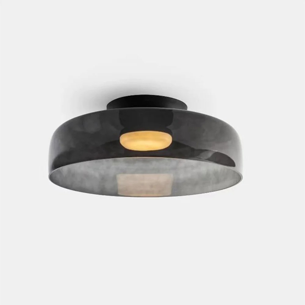 Scandinavische Glazen Schijf Plafondlamp - Noordse Macaron-stijl Lamp voor Woonkamers HL204