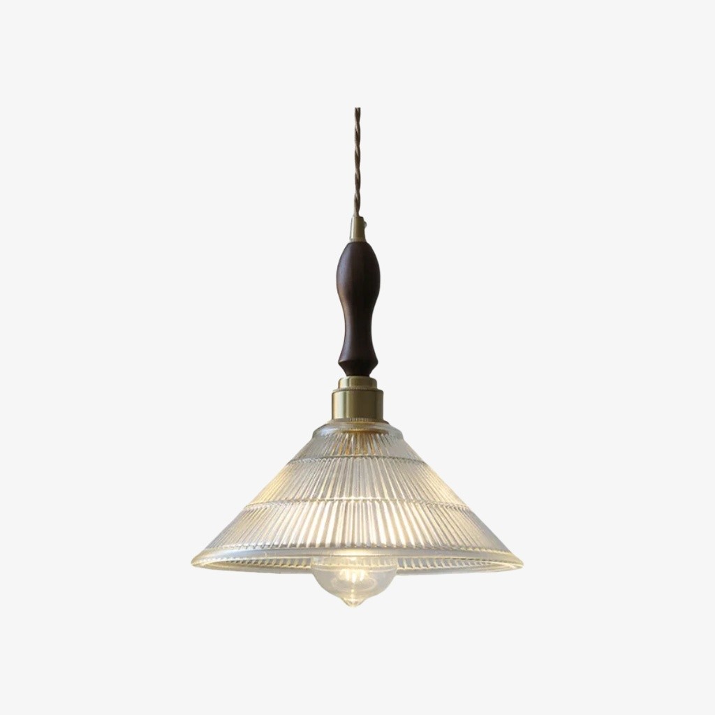 Ribilux geribbelde hanglamp - Vintage glas en metaal voor keuken en eetkamer HL2461
