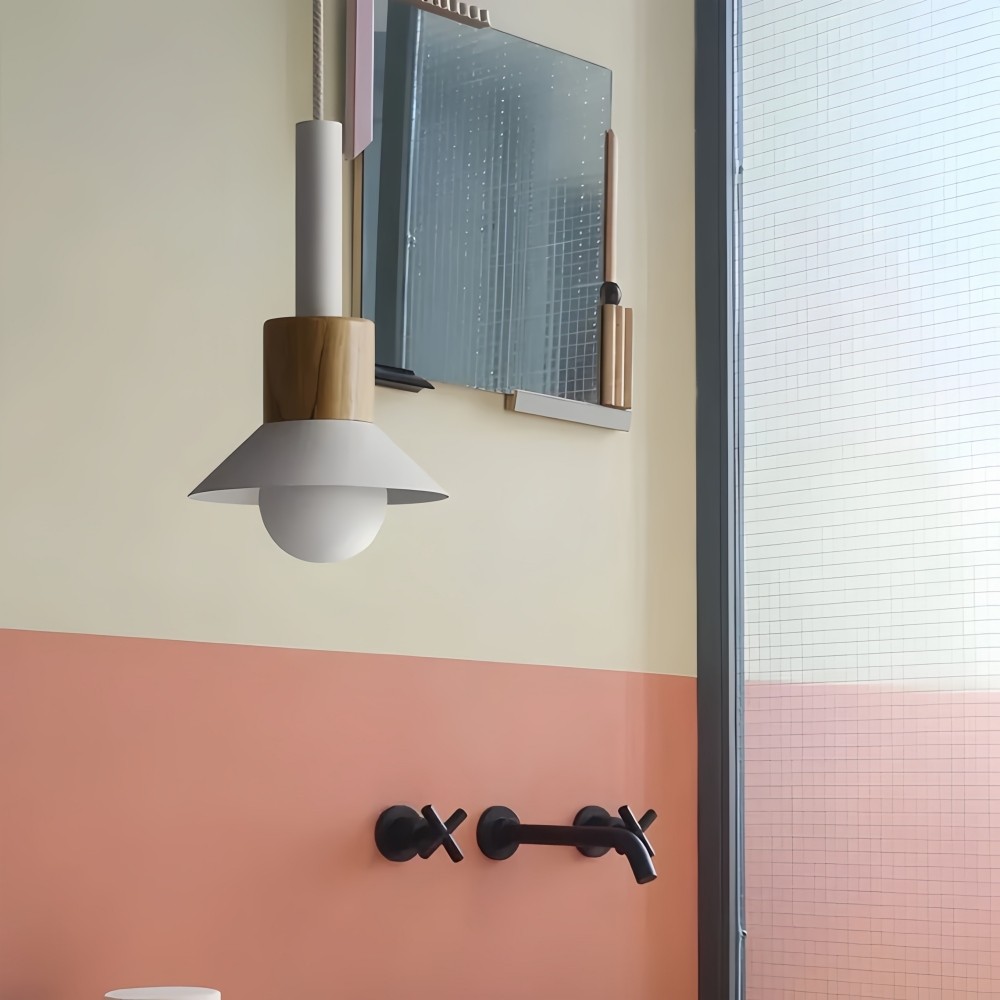 Macaron Iron Hanglamp - Geometrische Houten Lamp voor de Entree HL1065