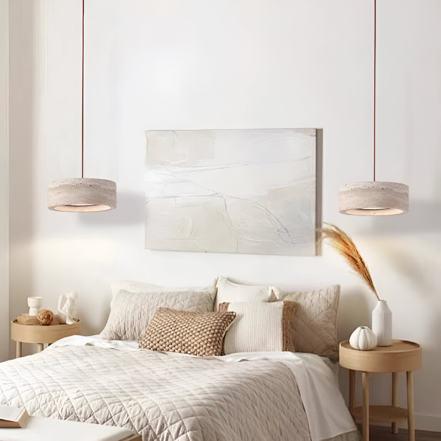 Hanglamp HL3487 in Wabi Sabi-stijl met travertijnsteen