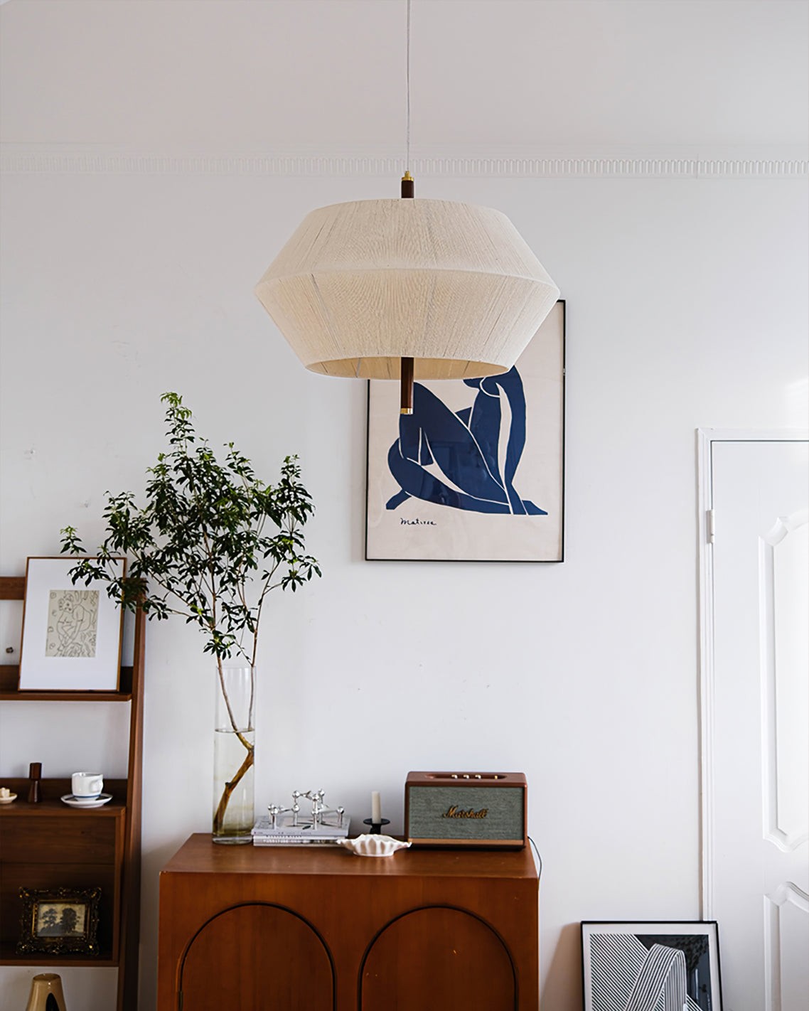 Japanse Wabi-Sabi-stijl geweven stoffen hanglamp HL880