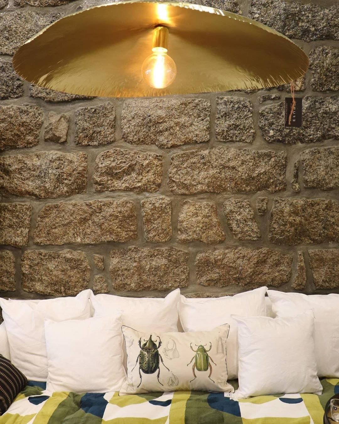 Gehamerde messing hanglamp HL1396