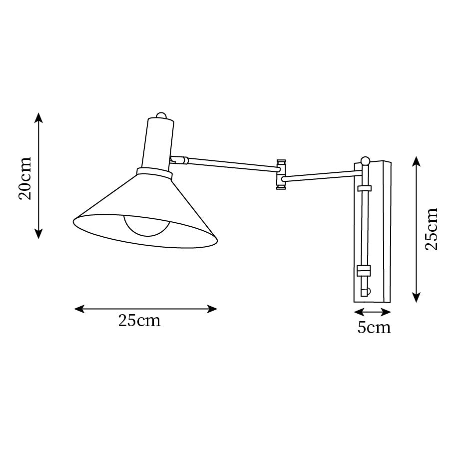 Klassieke moderne verstelbare leeslamp met zwenkarm HL630