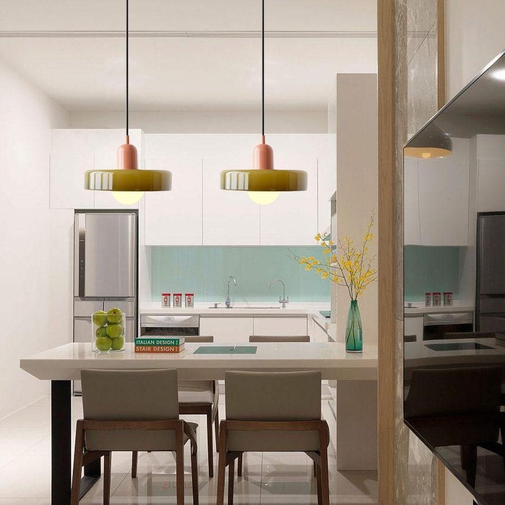 Kalo Disc Kleurrijke Hanglamp - Moderne Glazen Hanglamp voor de Eetkamer HL2447