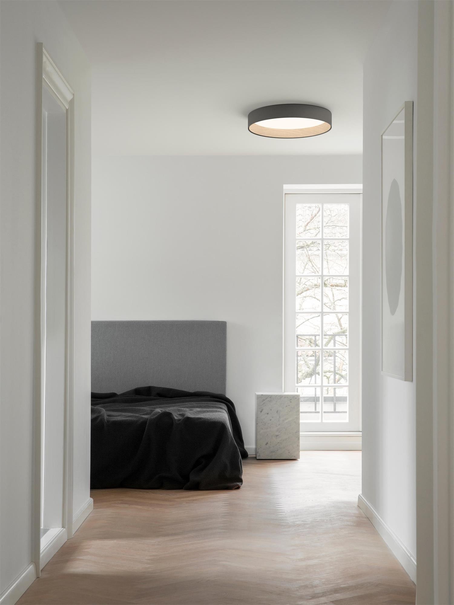 Japanse minimalistische creatieve ronde LED-plafondlamp met houtnerf HL759