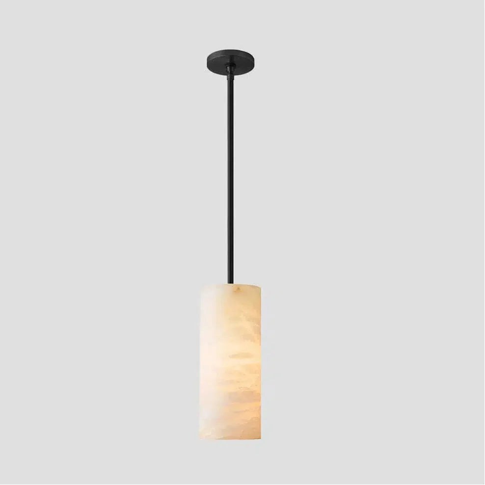 Handgesneden albasten cilinder hanglamp HL1418