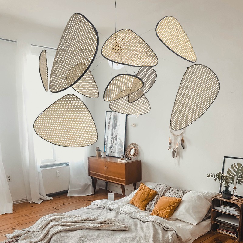 Natuurlijk Rotan Hanglamp Screen Cannage