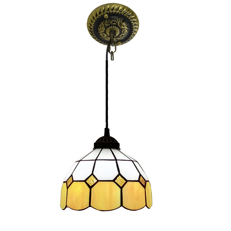 Hanglamp In Vintage Gekleurd Glas In Tiffany Stijl HL13