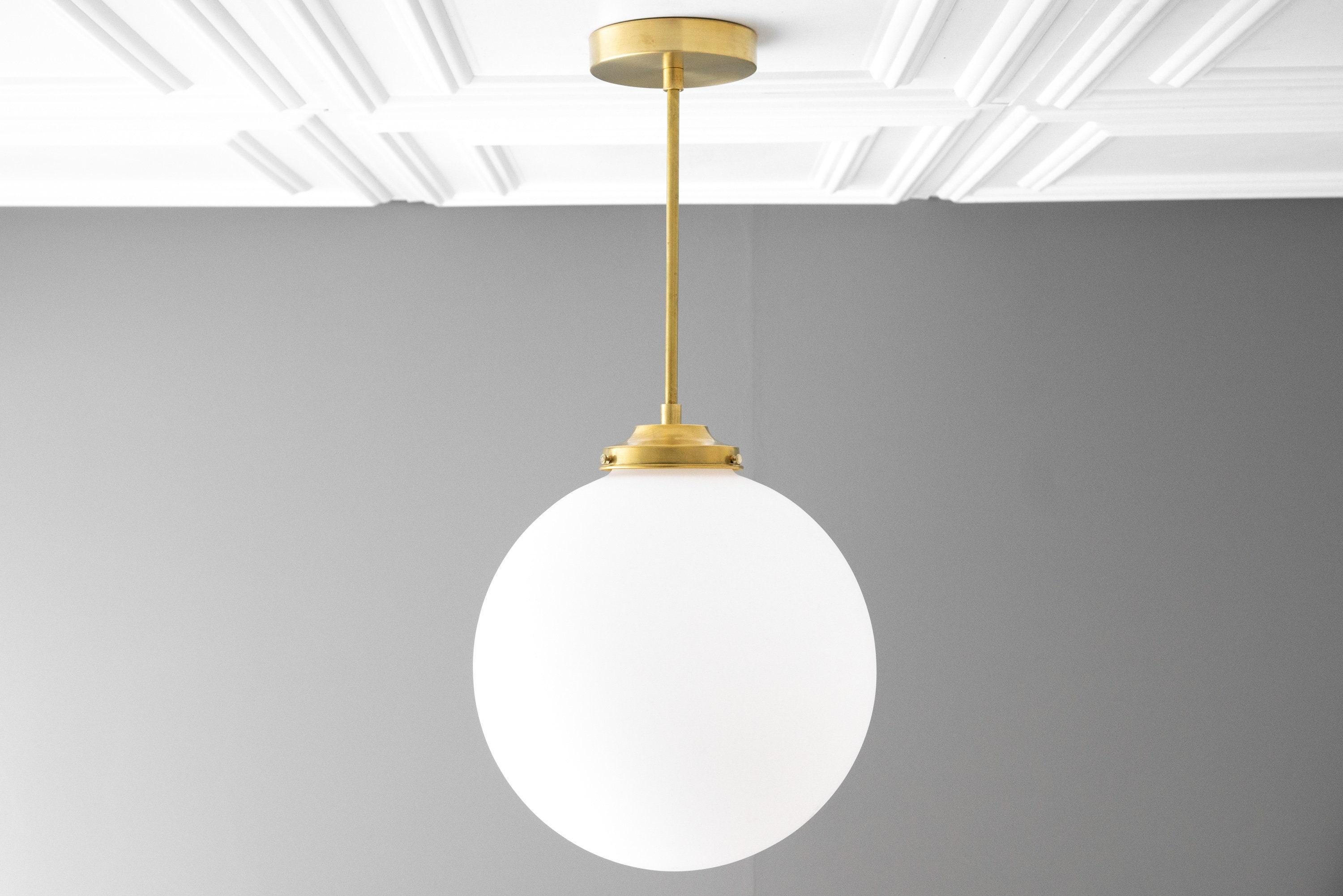 Glorica Glass 12 inch bolvormige plafondlamp - Art Deco hanglamp van matglas en plafondlamp HL1724