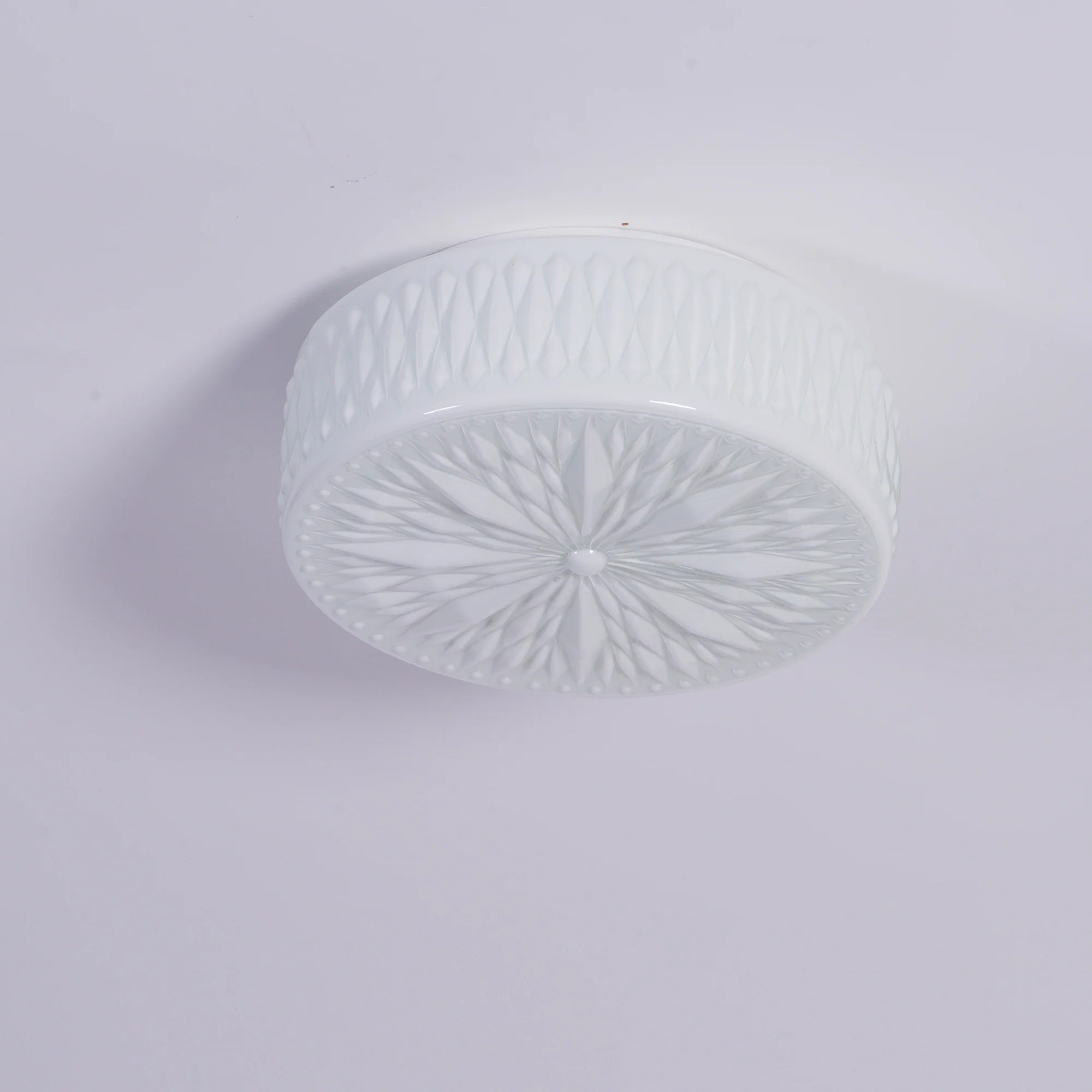 Vintage gebeeldhouwde glazen schijfplafondlamp HL194